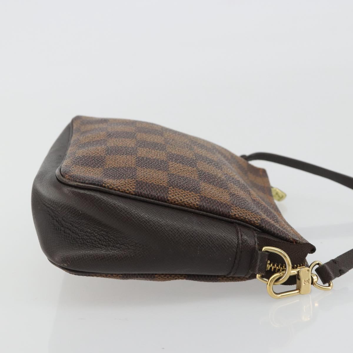 LOUIS VUITTON Damier Ebene Trousse Make Up Pouch N51982 LV Auth ka5046