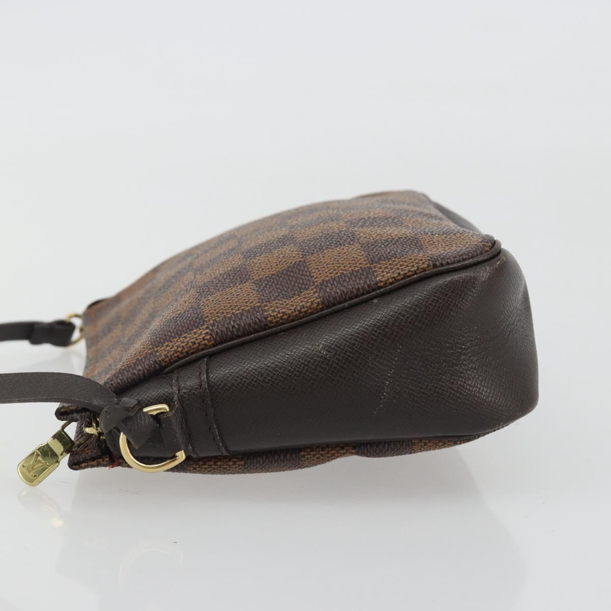 LOUIS VUITTON Damier Ebene Trousse Make Up Pouch N51982 LV Auth ka5046