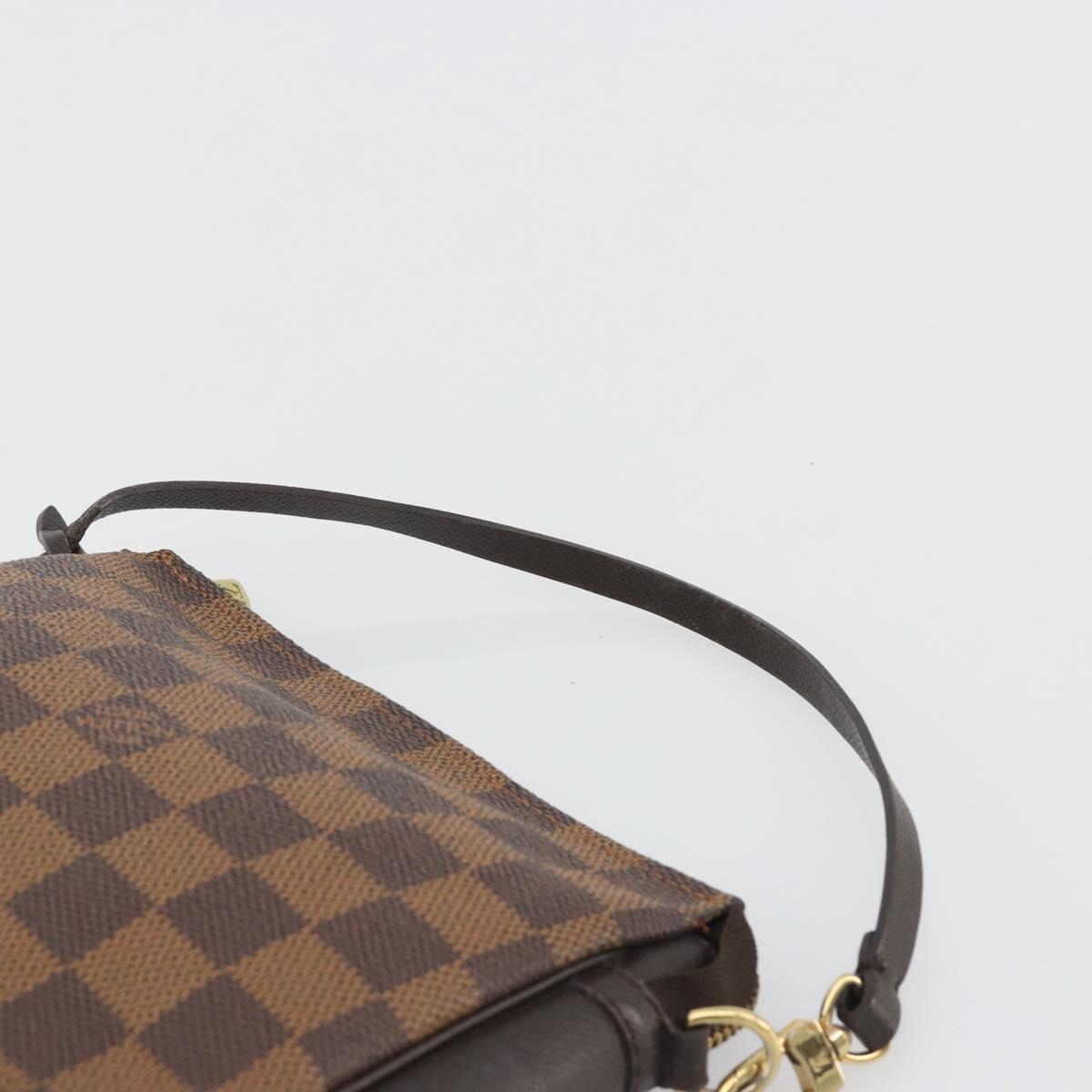 LOUIS VUITTON Damier Ebene Trousse Make Up Pouch N51982 LV Auth ka5046