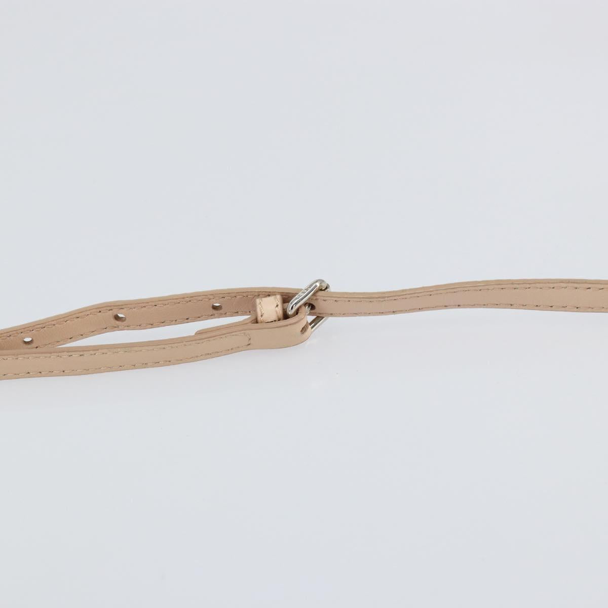 FENDI Mini Peek A Boo Hand Bag Leather 2way Beige Silver Auth ka505