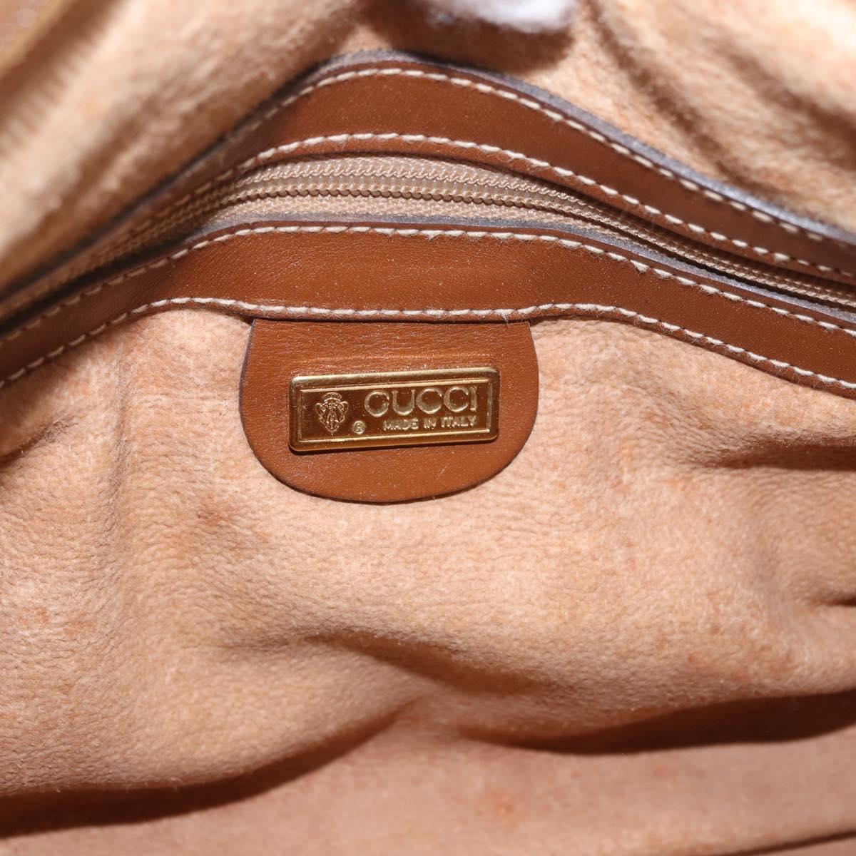 GUCCI GG Canvas Boston Bag Beige Gold Auth ka5051