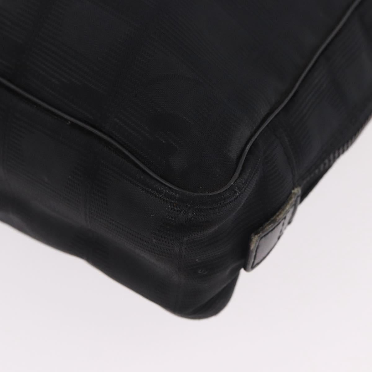 CHANEL New Travel Line Hand Bag Nylon Black CC Auth ka5058