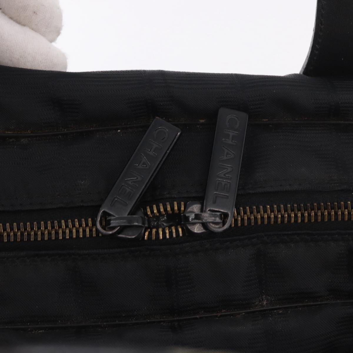 CHANEL New Travel Line Hand Bag Nylon Black CC Auth ka5058