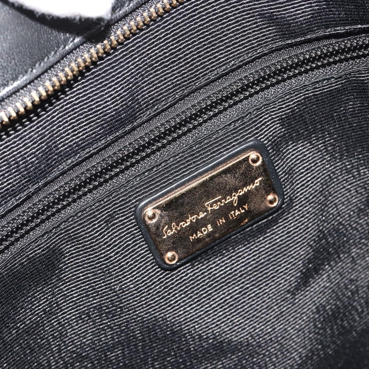Salvatore Ferragamo Tote Bag Nylon White Gray Auth ka5059A