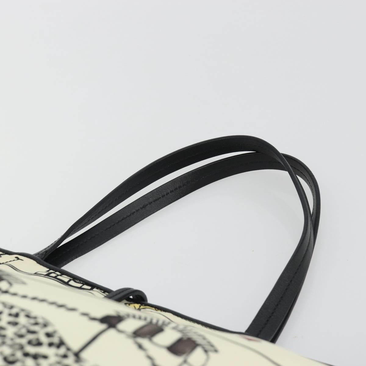 Salvatore Ferragamo Tote Bag Nylon White Gray Auth ka5059A