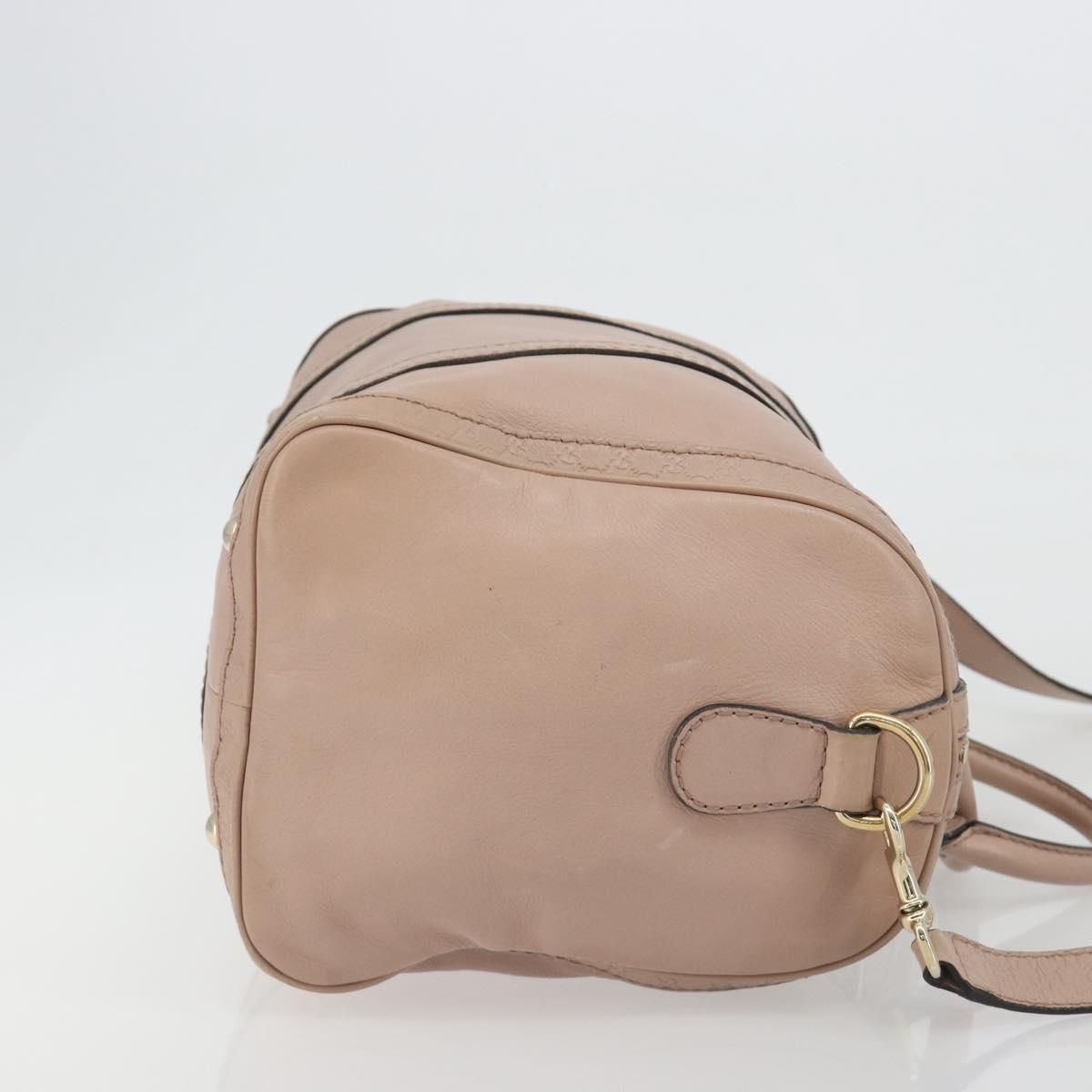 GUCCI Hand Bag Leather 2way Pink Gold 247205 Auth ka5062