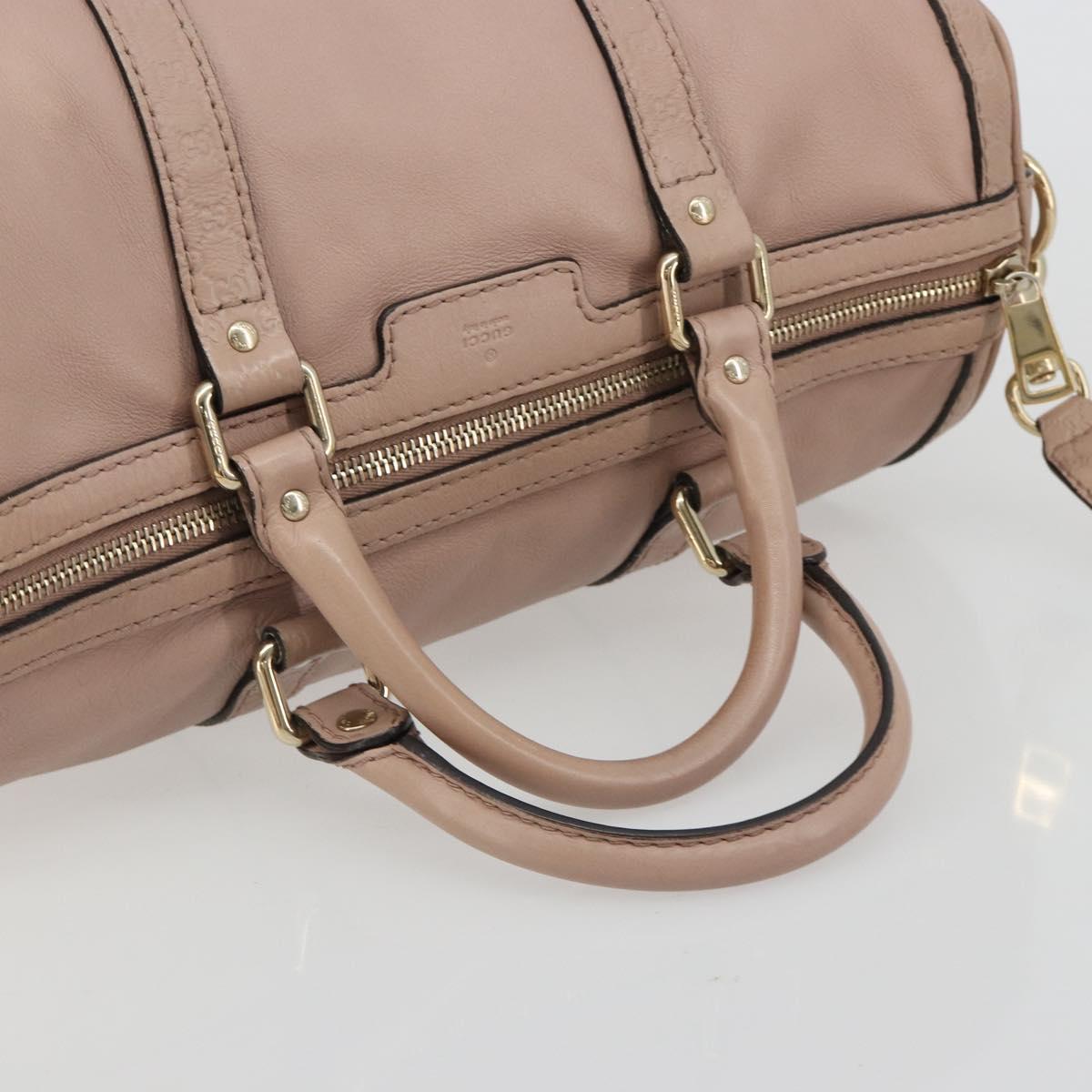GUCCI Hand Bag Leather 2way Pink Gold 247205 Auth ka5062