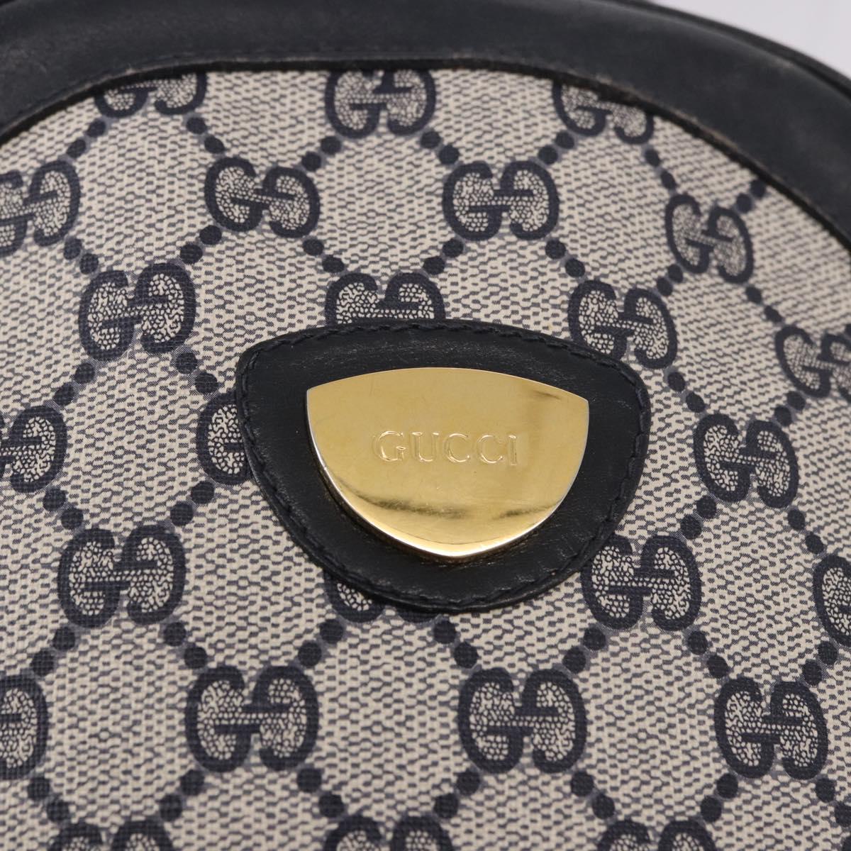 GUCCI GG Supreme Shoulder Bag PVC Navy Gold Auth ka5069
