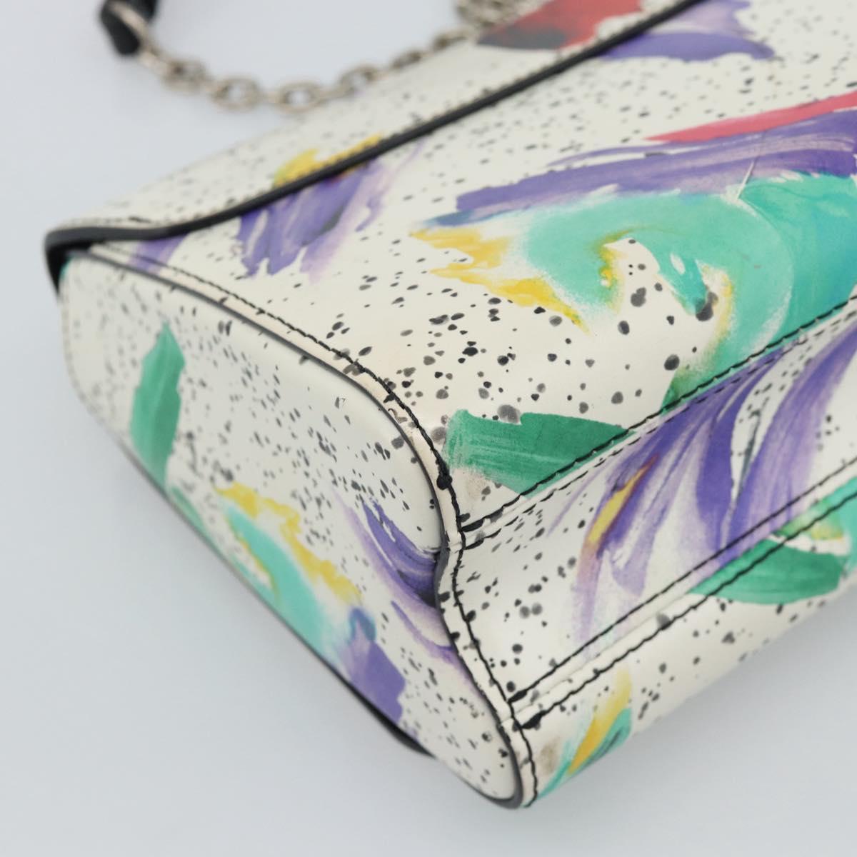 LOUIS VUITTON Twist MM Shoulder Bag Leather White Silver M53857 LV Auth ka5071M
