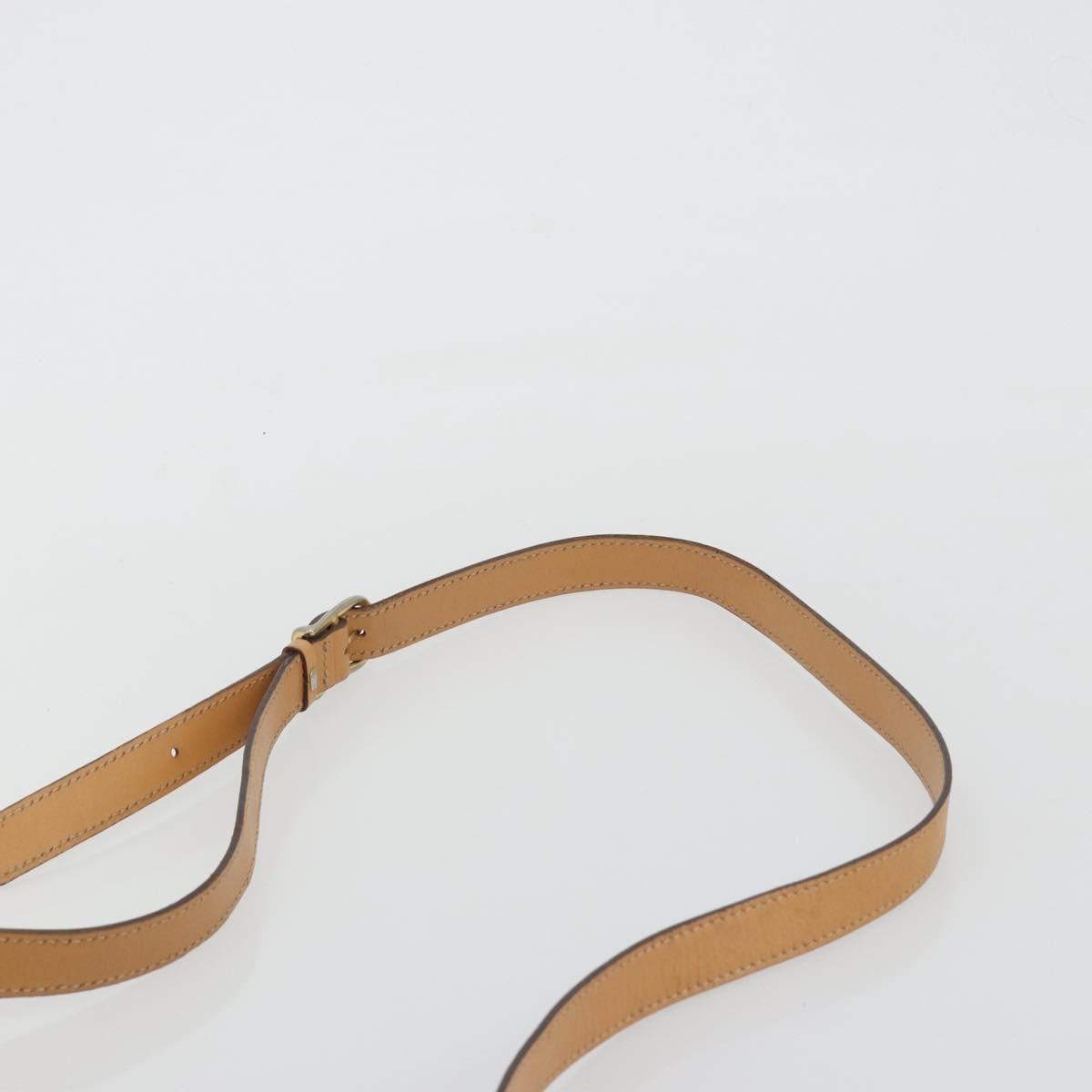 CELINE Macadam Canvas Shoulder Bag PVC Beige Gold Auth ka5075