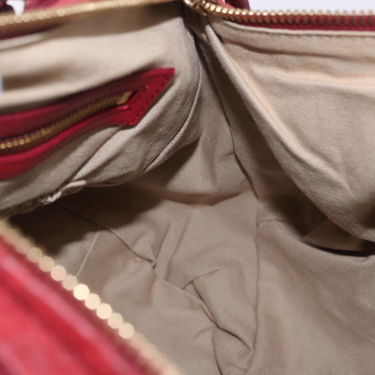 GIVENCHY Tote Bag Leather 2way Red Gold Auth ka5076A