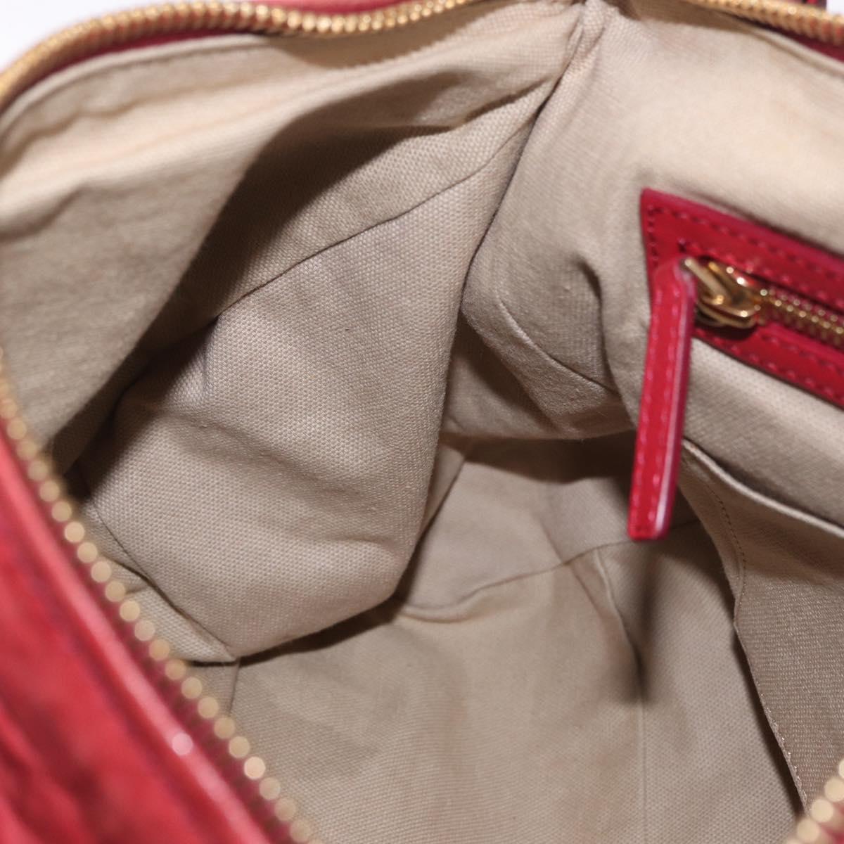 GIVENCHY Tote Bag Leather 2way Red Gold Auth ka5076A
