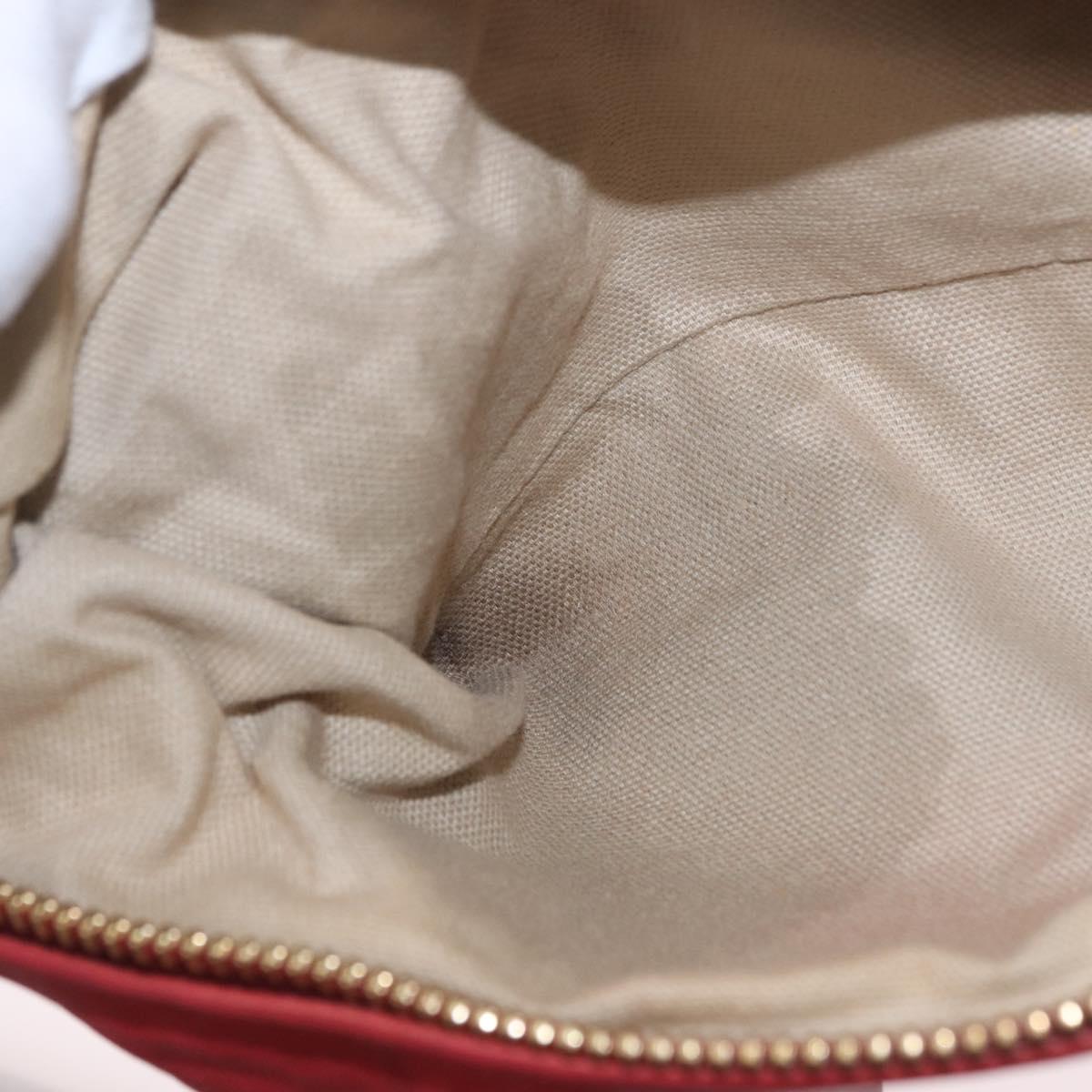 GIVENCHY Tote Bag Leather 2way Red Gold Auth ka5076A