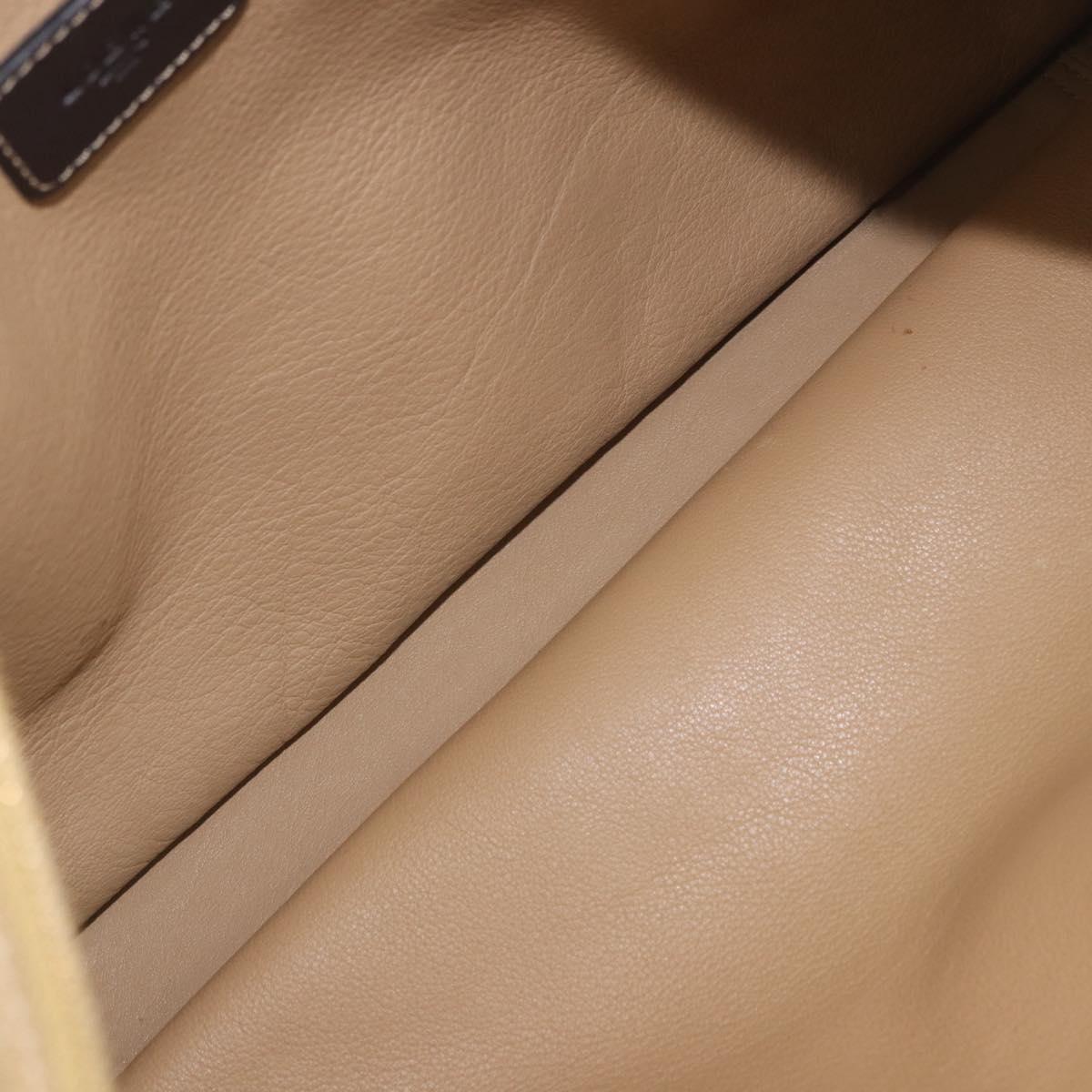 LOEWE Anagram Hand Bag Suede Beige Gold Auth ka5077