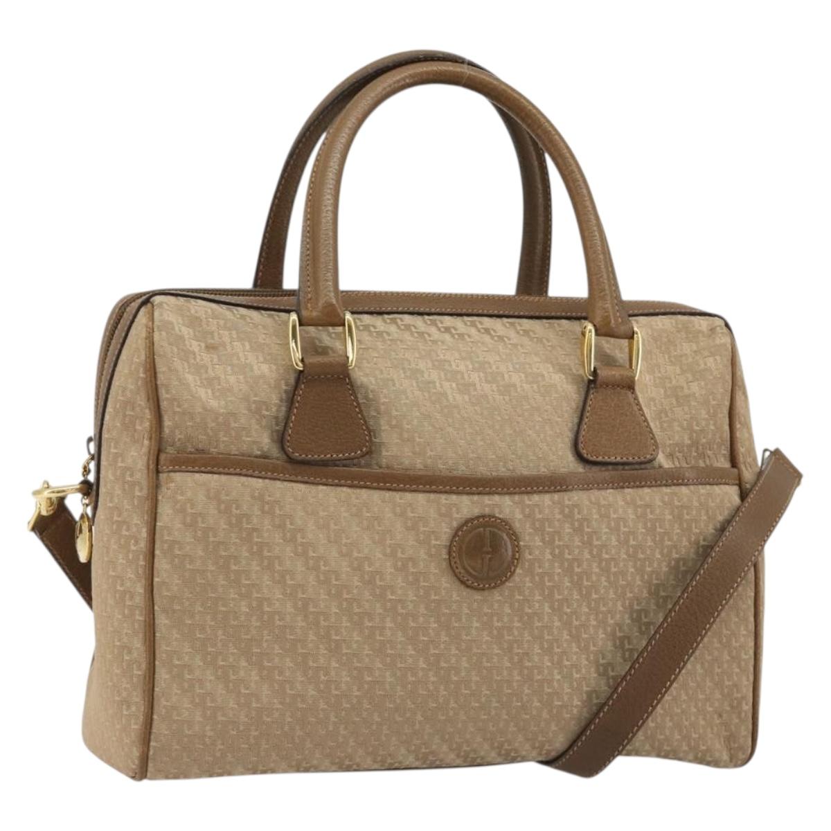 GUCCI Hand Bag Canvas 2way Beige Gold 000 58 0256 Auth ka5082