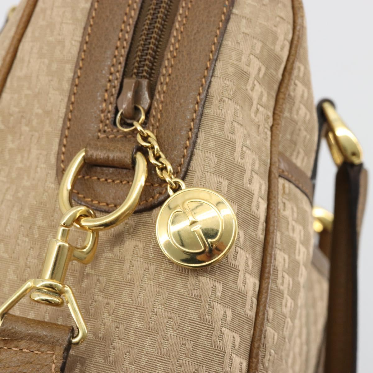 GUCCI Hand Bag Canvas 2way Beige Gold 000 58 0256 Auth ka5082