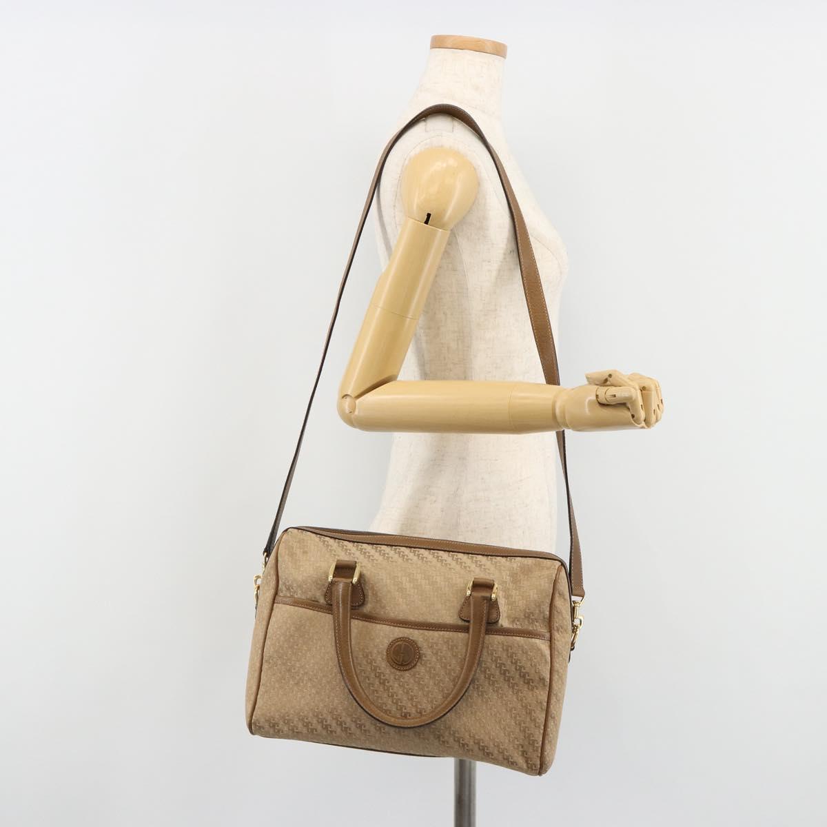 GUCCI Hand Bag Canvas 2way Beige Gold 000 58 0256 Auth ka5082