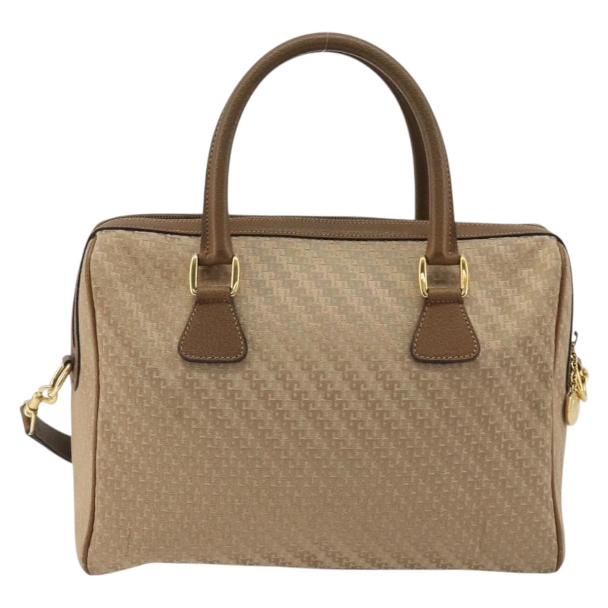 GUCCI Hand Bag Canvas 2way Beige Gold 000 58 0256 Auth ka5082