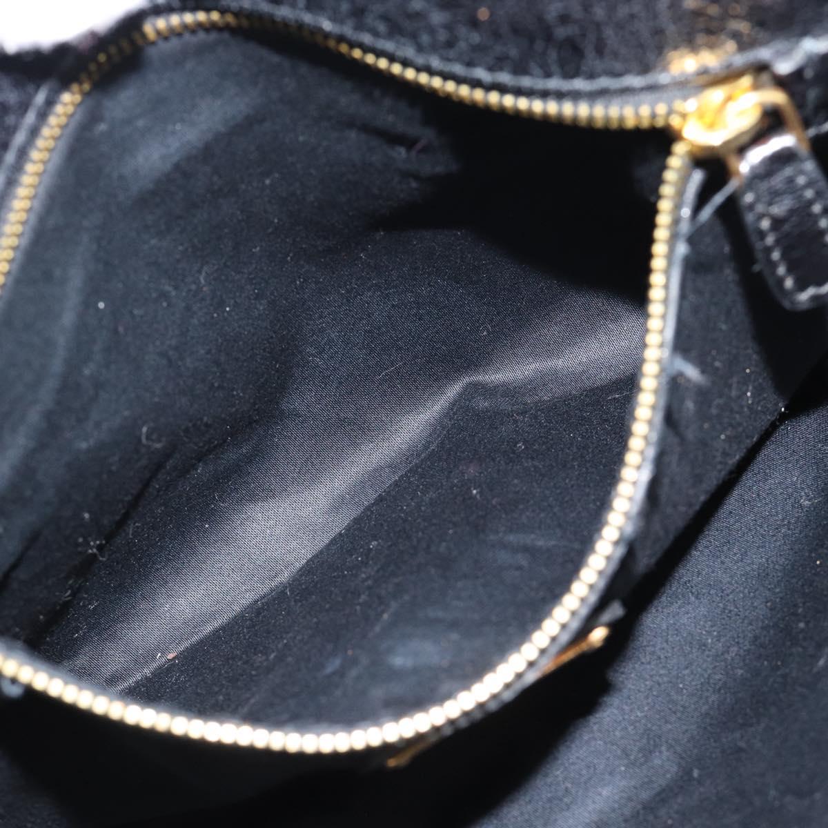 Miu Miu Shoulder Bag Sequin Black Gold Auth ka5086M