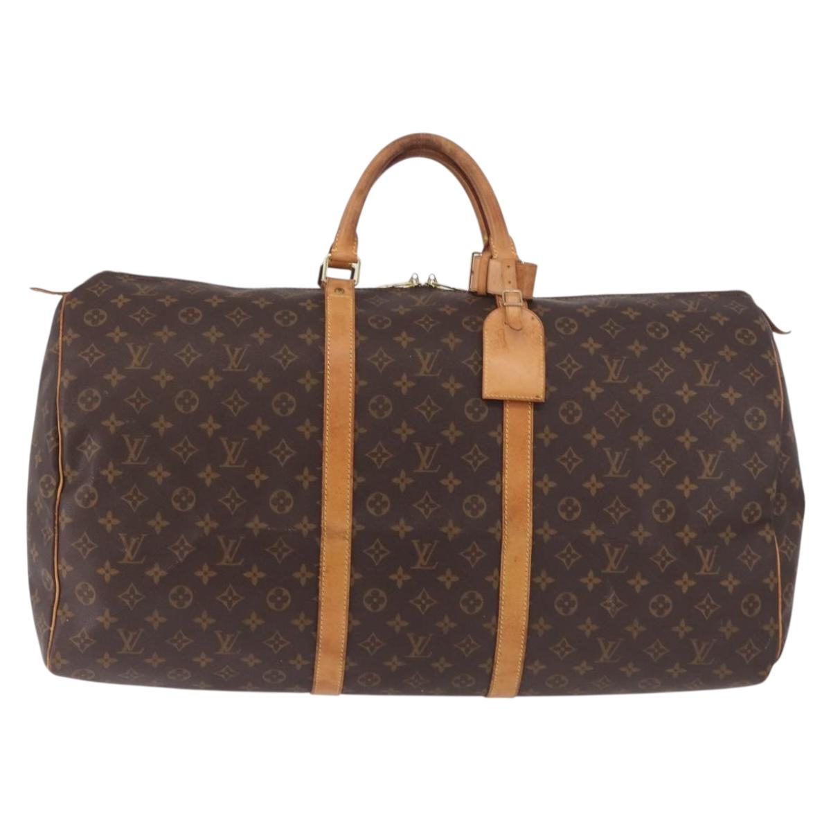 LOUIS VUITTON Monogram Keepall 60 Boston Bag M41422 LV Auth ka5087