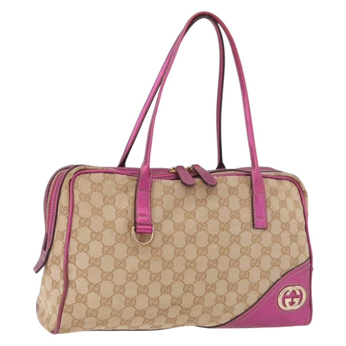 GUCCI GG Canvas Tote Bag Beige Gold 169971 Auth ka5096