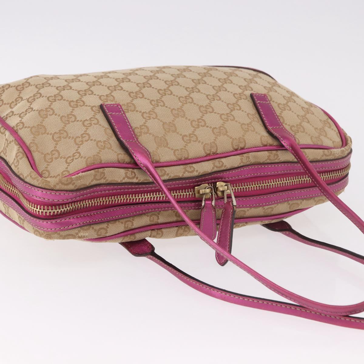 GUCCI GG Canvas Tote Bag Beige Gold 169971 Auth ka5096