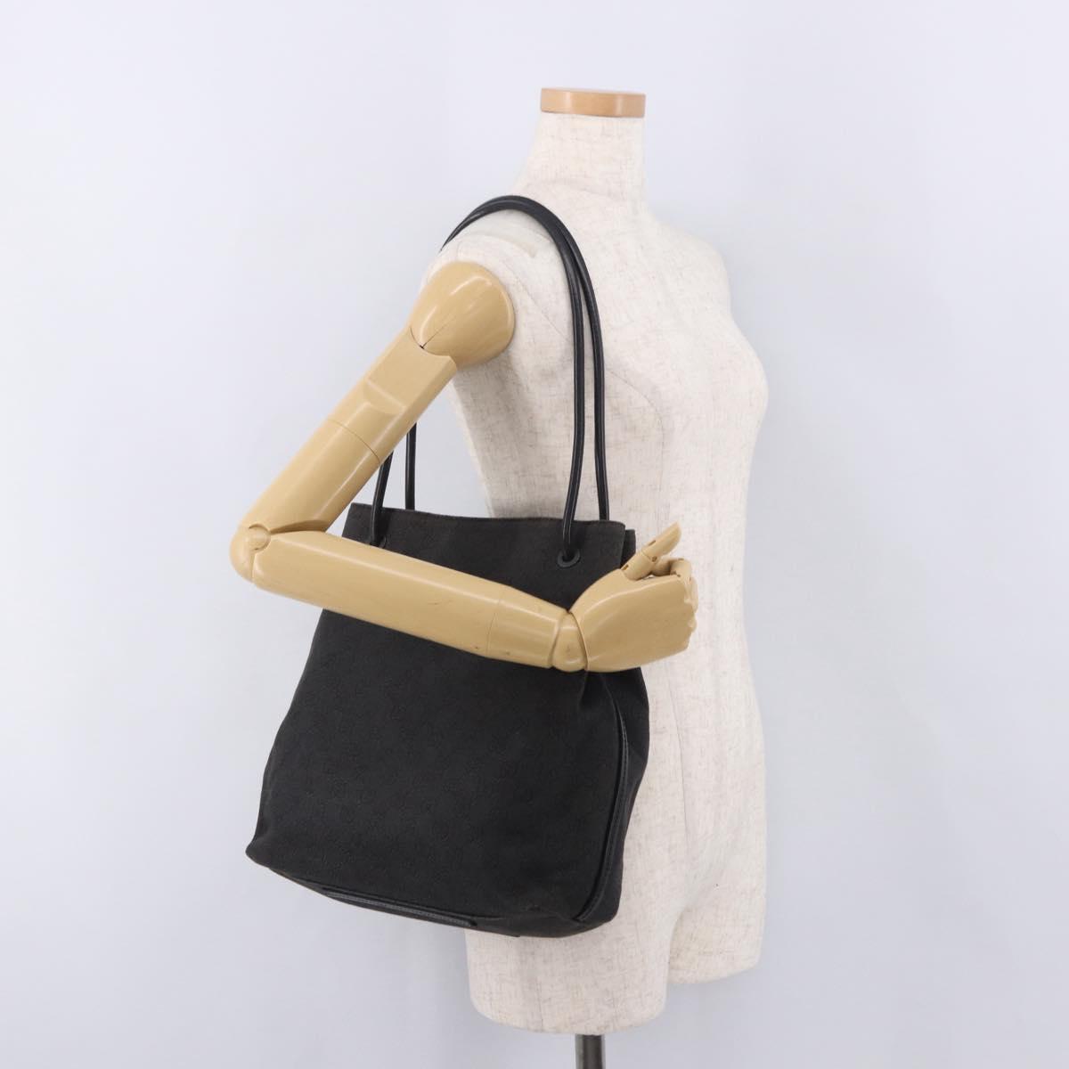 GUCCI GG Canvas Shoulder Bag Black 101341 Auth ka5097