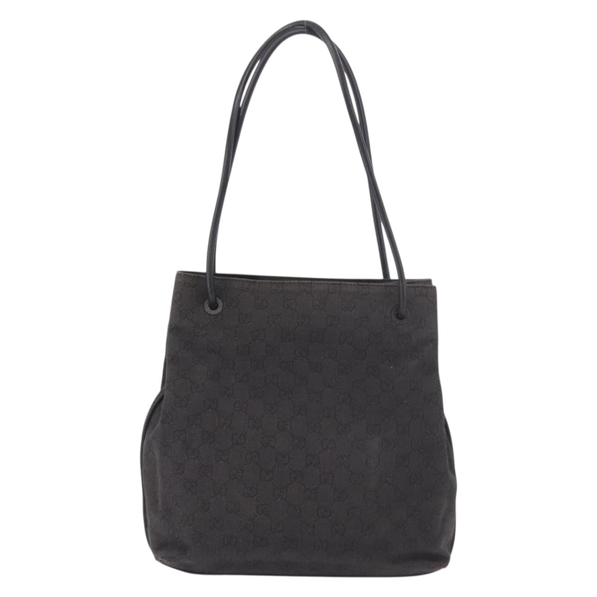 GUCCI GG Canvas Shoulder Bag Black 101341 Auth ka5097