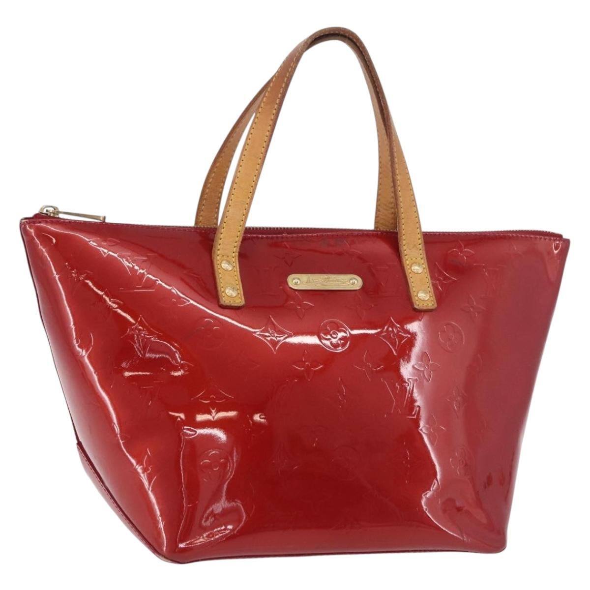 LOUIS VUITTON Vernis Bellevue PM Hand Bag Pomme D'amour M93583 LV Auth ka5098