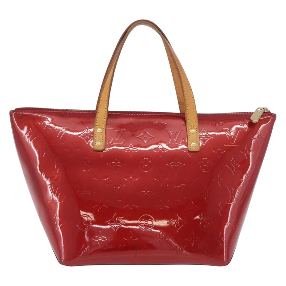 LOUIS VUITTON Vernis Bellevue PM Hand Bag Pomme D'amour M93583 LV Auth ka5098