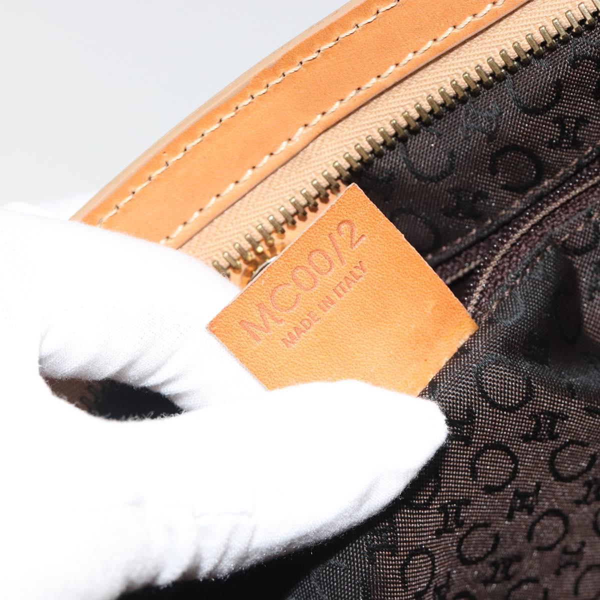 CELINE C Macadam Chain Clutch Bag Suede Brown Gold Auth ka5100A