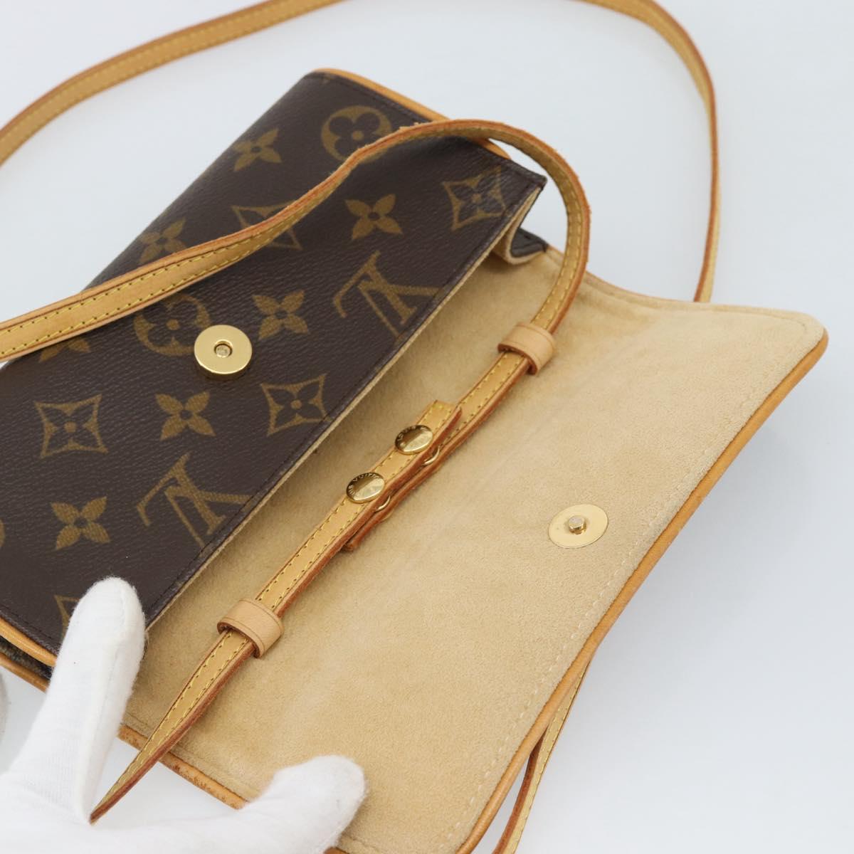 LOUIS VUITTON Monogram Pochette Twin PM Shoulder Bag M51854 LV Auth ka5101