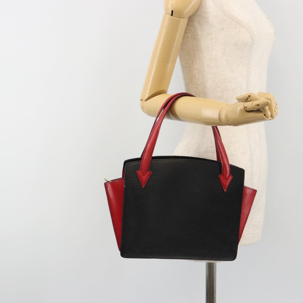 LOUIS VUITTON Epi Varenne Hand Bag Black Red M52387 LV Auth ka5103