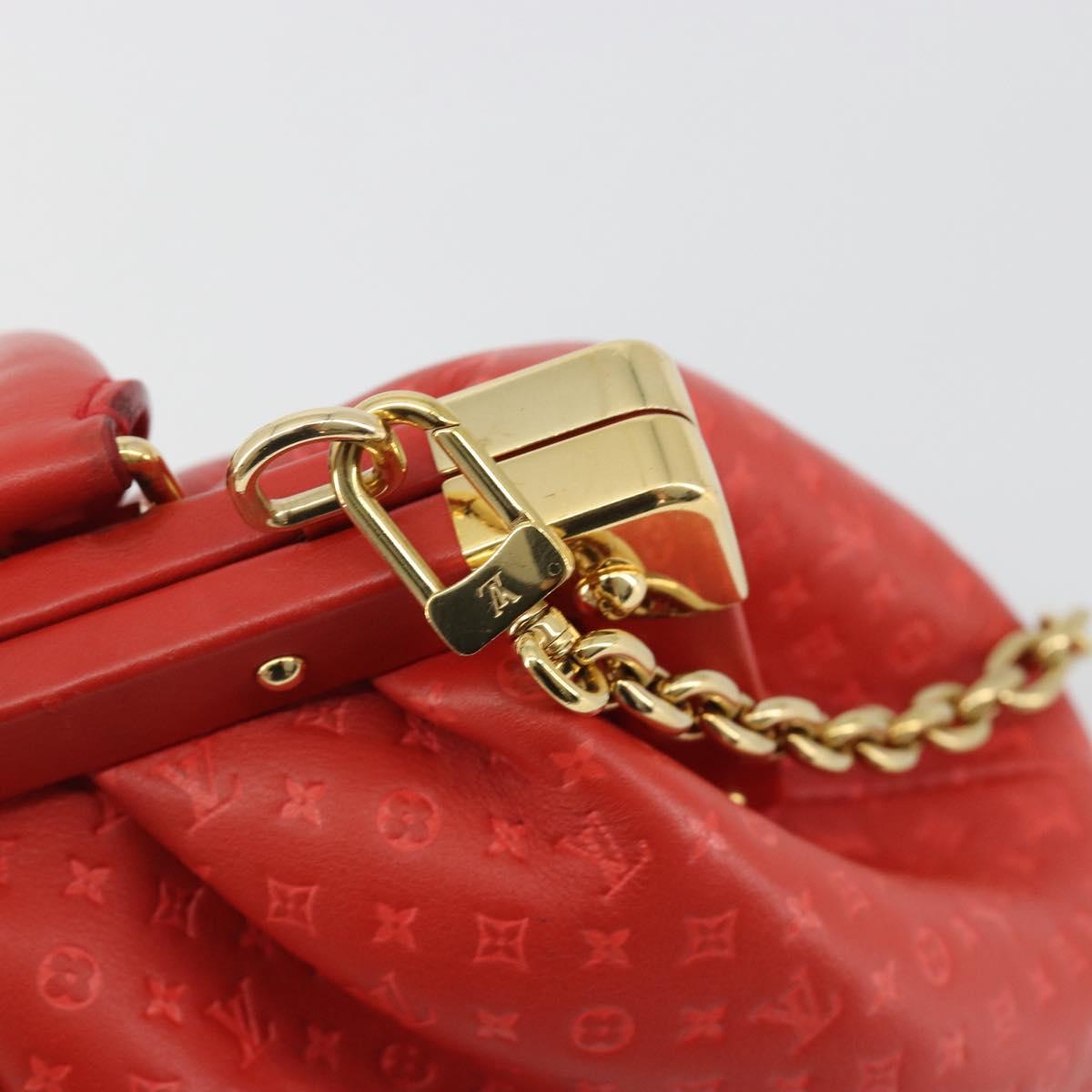 LOUIS VUITTON Nanogram Monogram Clutch Hand Bag Red M22327 LV Auth ka5104SM