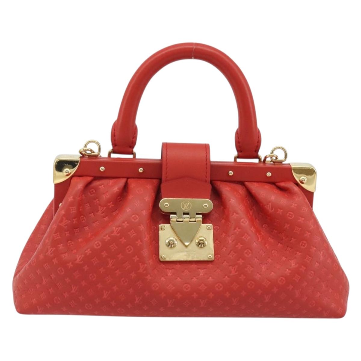 LOUIS VUITTON Nanogram Monogram Clutch Hand Bag Red M22327 LV Auth ka5104SM
