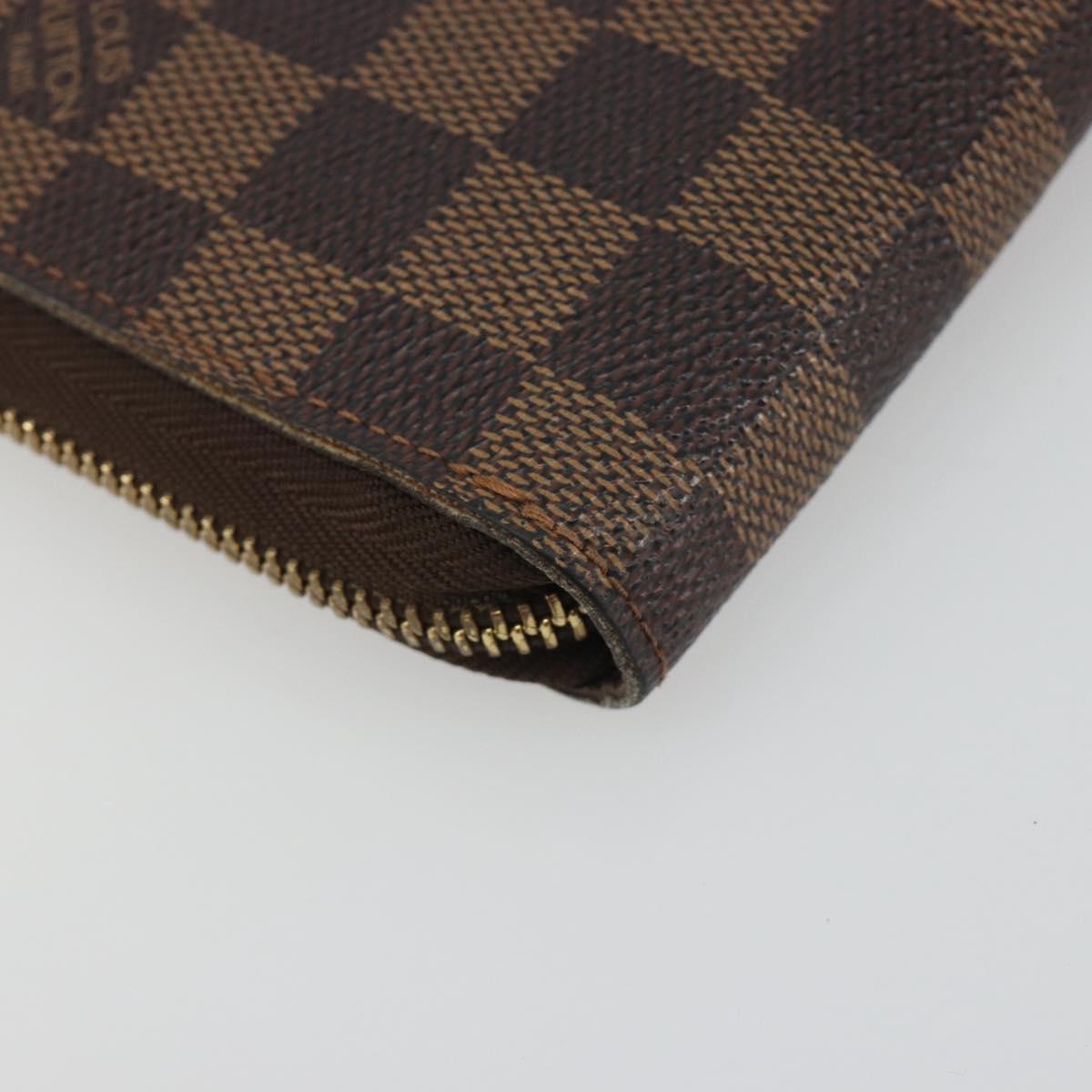 LOUIS VUITTON Damier Ebene Zippy Organizer Long Wallet N60003 LV Auth ka5107A