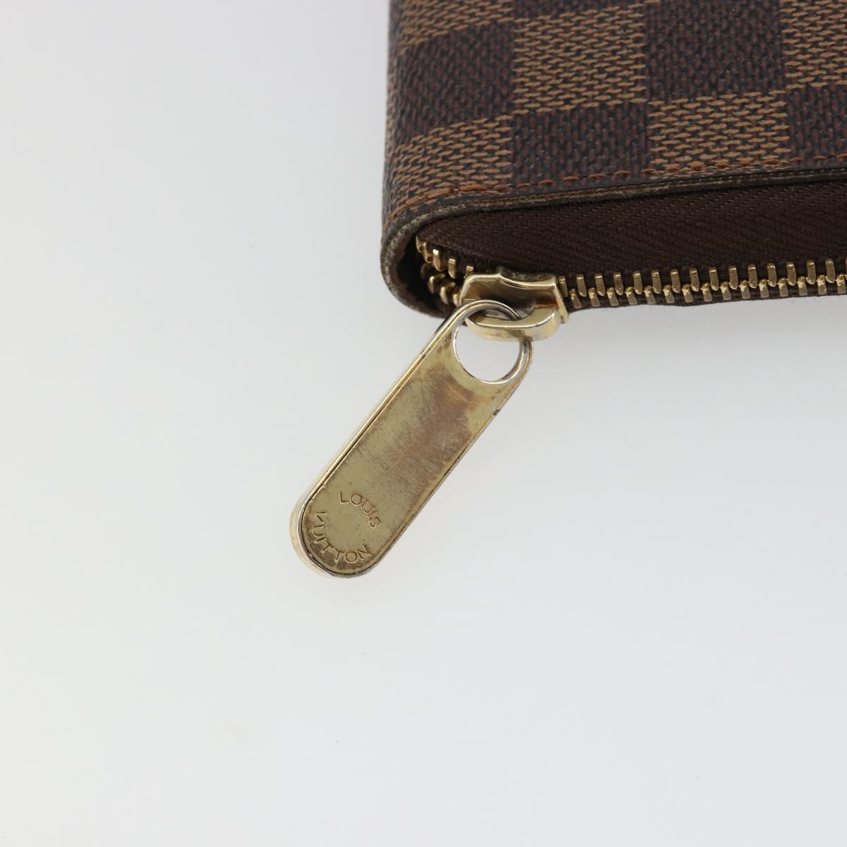 LOUIS VUITTON Damier Ebene Zippy Organizer Long Wallet N60003 LV Auth ka5107A