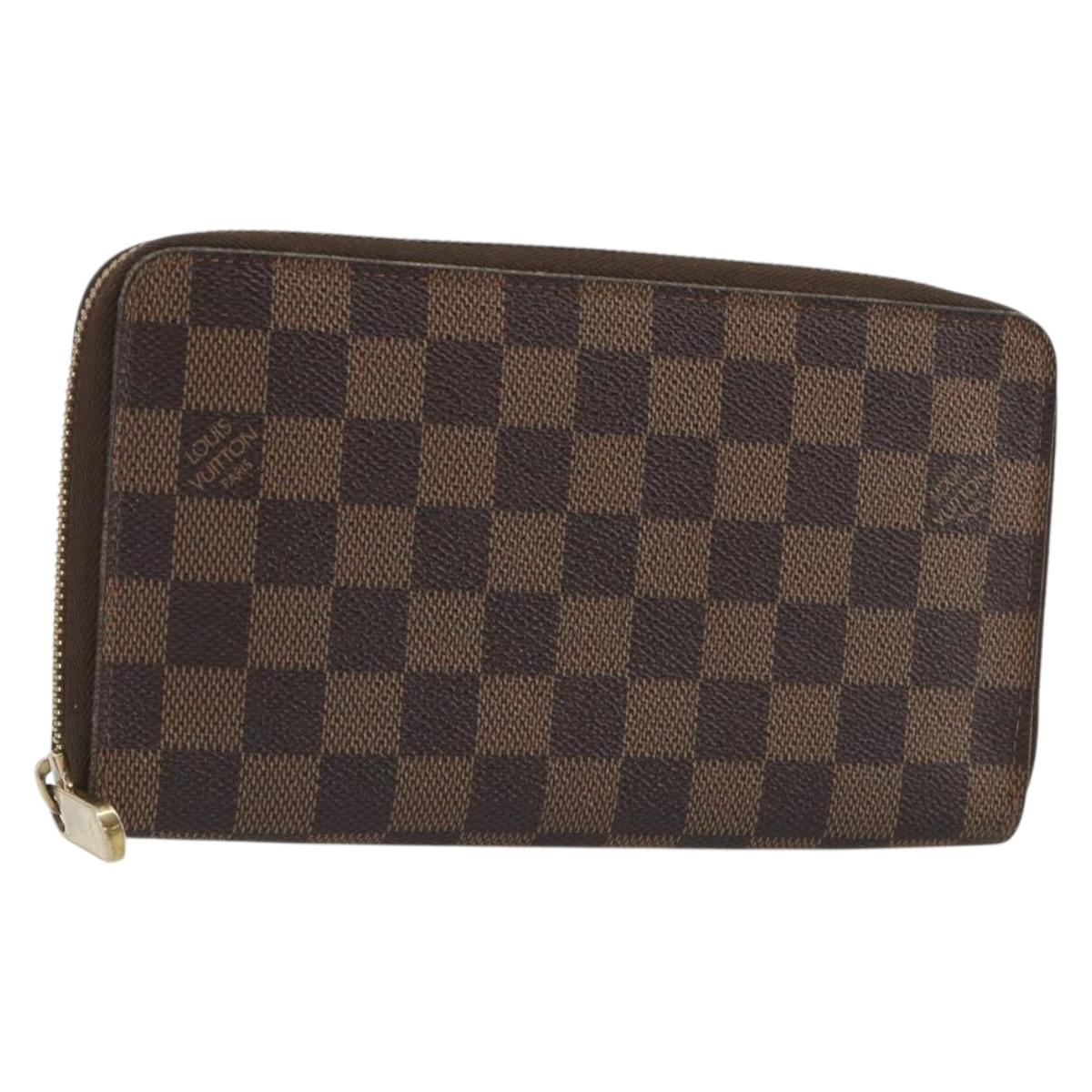 LOUIS VUITTON Damier Ebene Zippy Organizer Long Wallet N60003 LV Auth ka5107A