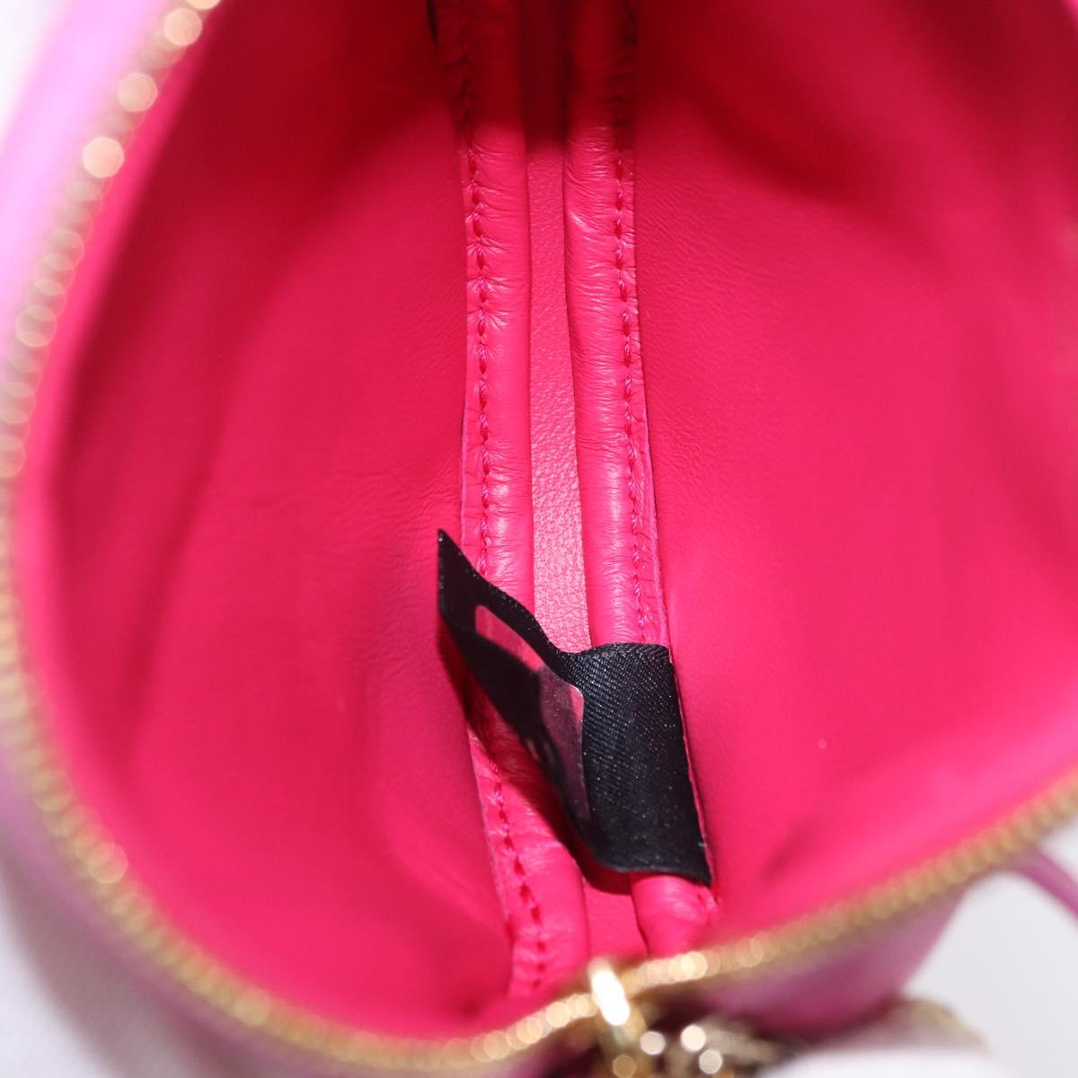 BVLGARI Shoulder Bag Leather Pink Gold Auth ka5109M
