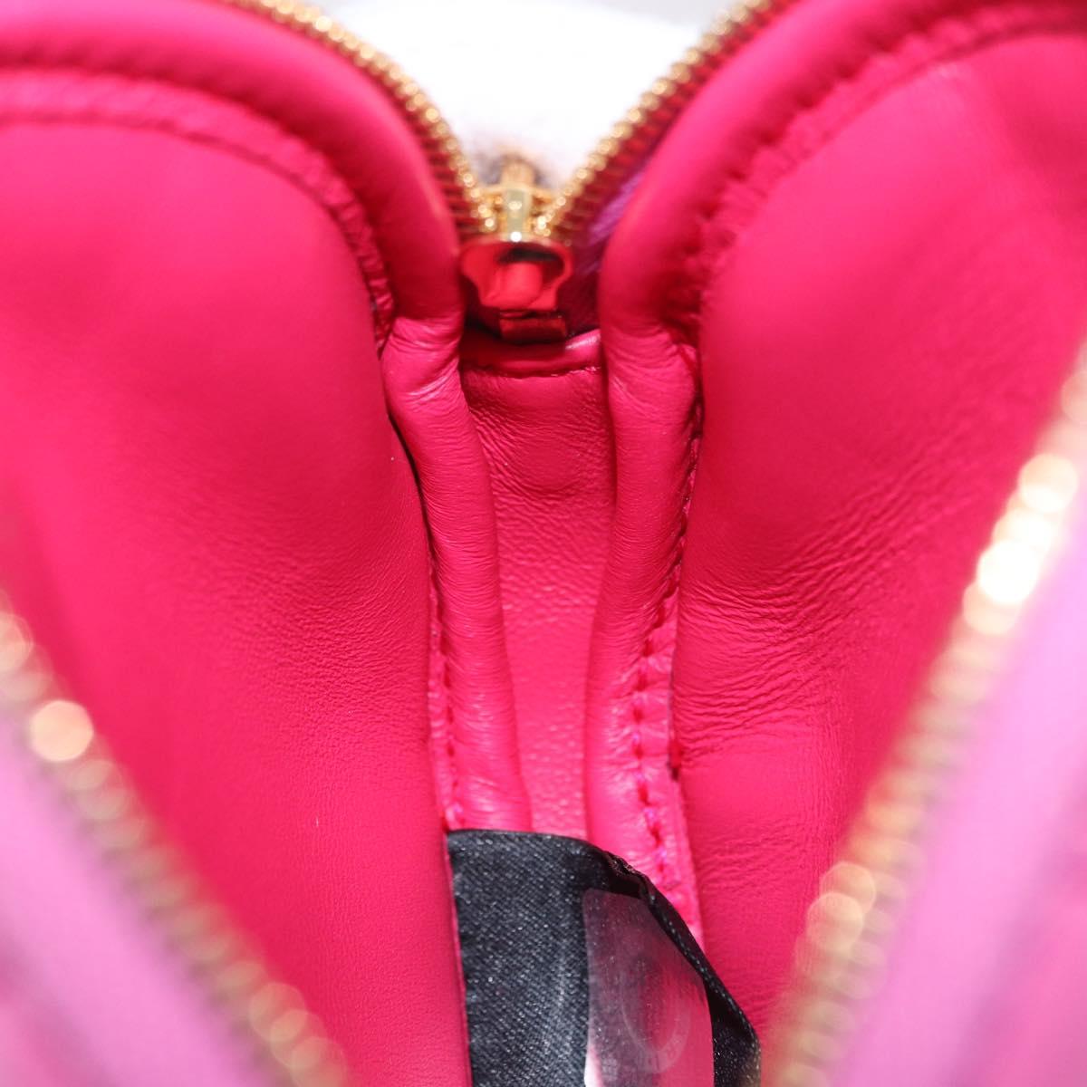 BVLGARI Shoulder Bag Leather Pink Gold Auth ka5109M