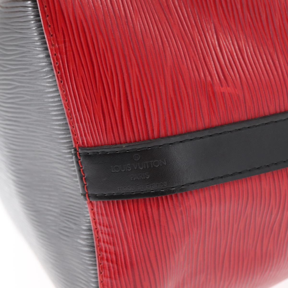 LOUIS VUITTON Epi Petit Noe Shoulder Bag Bicolor Black Red M44017 LV Auth ka511