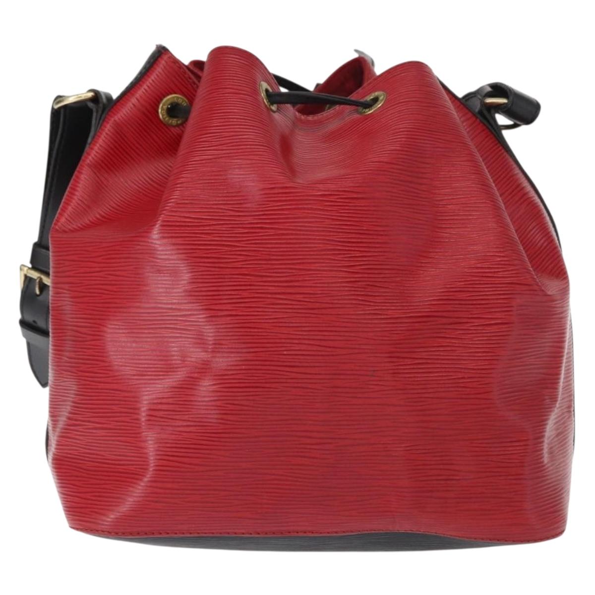 LOUIS VUITTON Epi Petit Noe Shoulder Bag Bicolor Black Red M44017 LV Auth ka511
