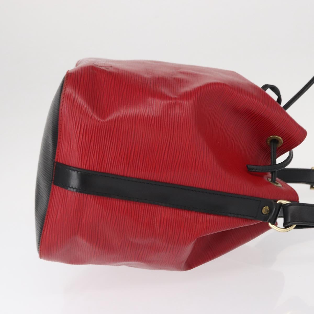 LOUIS VUITTON Epi Petit Noe Shoulder Bag Bicolor Black Red M44017 LV Auth ka511