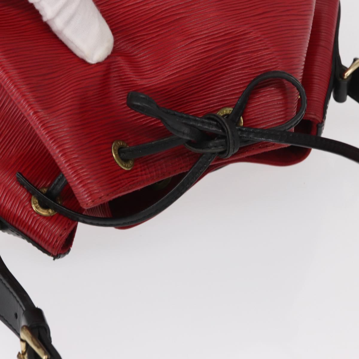 LOUIS VUITTON Epi Petit Noe Shoulder Bag Bicolor Black Red M44017 LV Auth ka511
