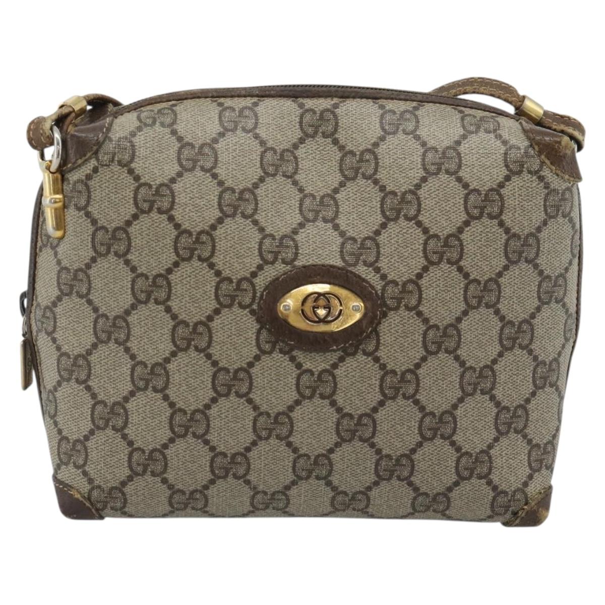 GUCCI GG Supreme Shoulder Bag PVC Leather Beige Gold 007 39 4916 Auth ka5111