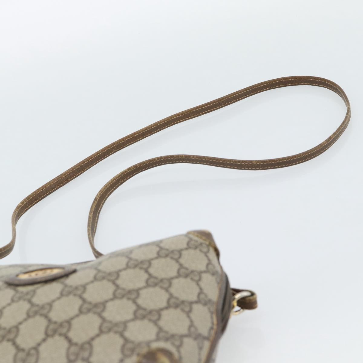 GUCCI GG Supreme Shoulder Bag PVC Leather Beige Gold 007 39 4916 Auth ka5111