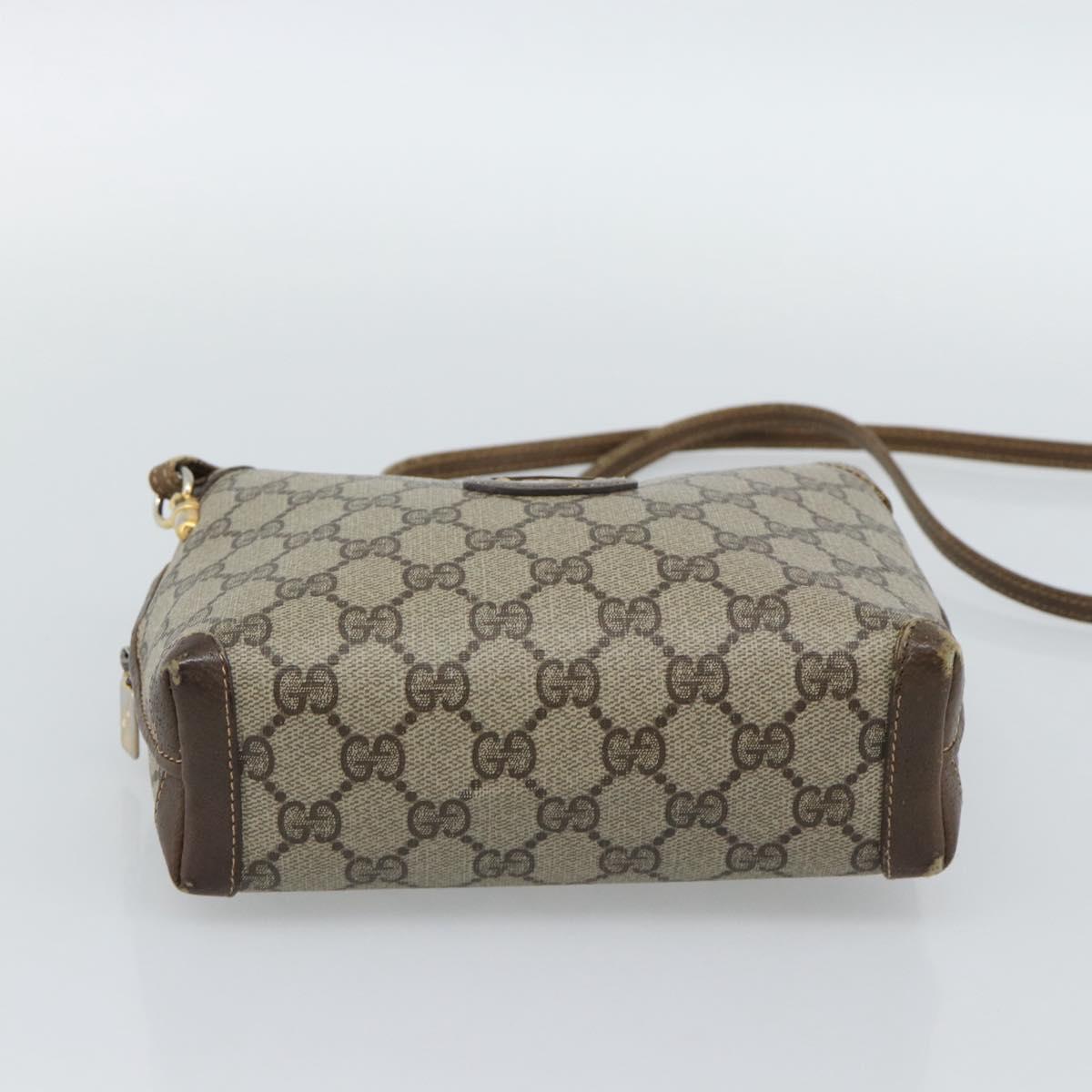 GUCCI GG Supreme Shoulder Bag PVC Leather Beige Gold 007 39 4916 Auth ka5111