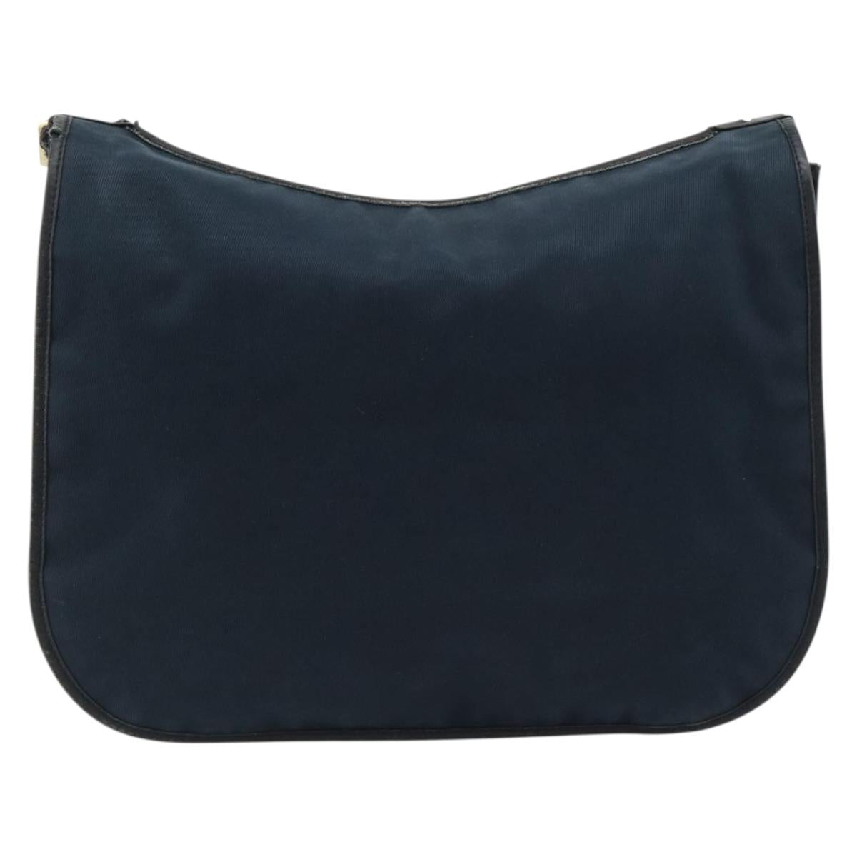 GUCCI Shoulder Bag Canvas Navy Gold 90669 Auth ka5112