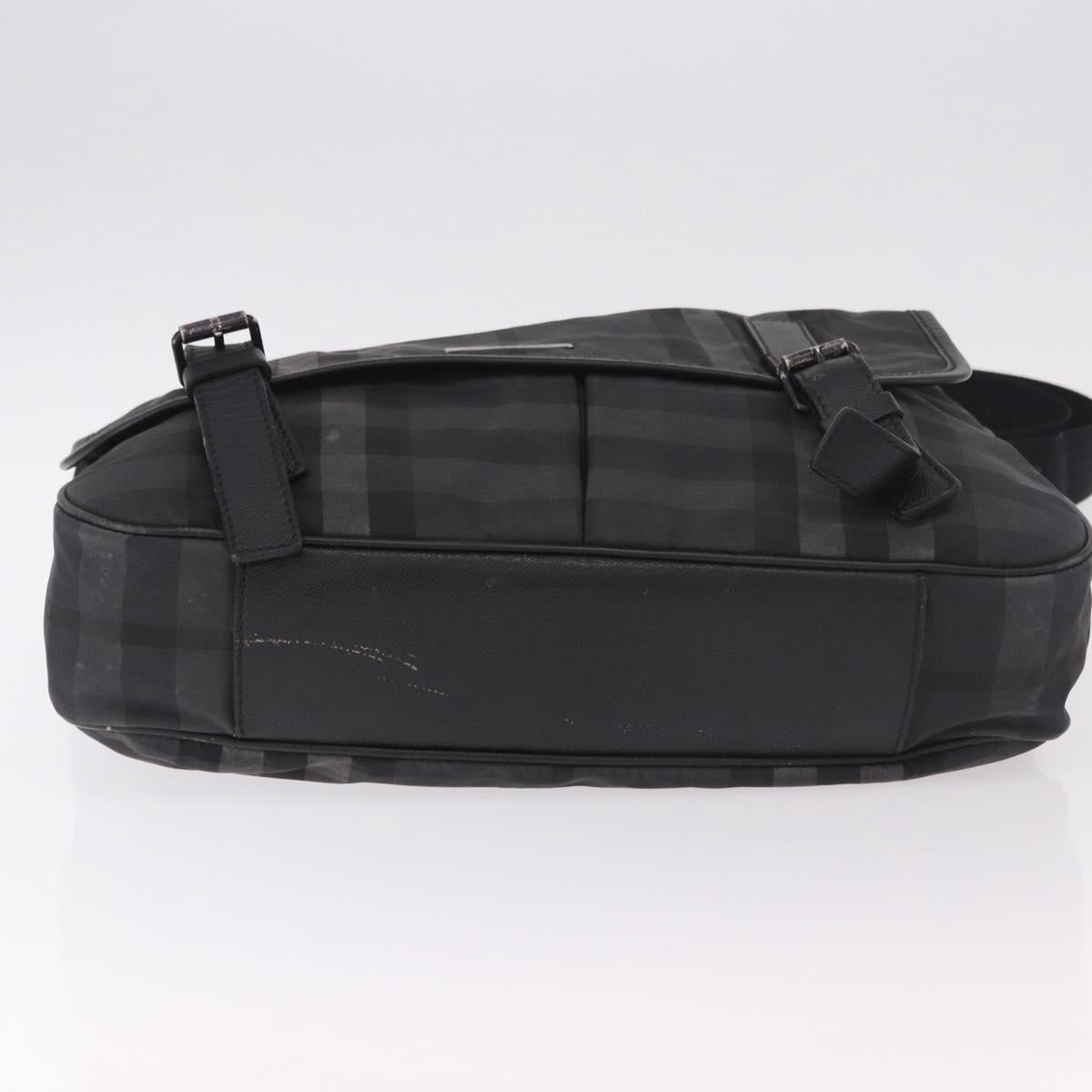 BURBERRY Nova Check Shoulder Bag Black Auth ka5113
