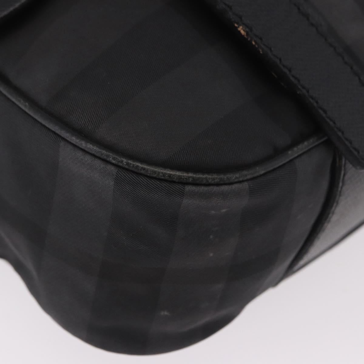 BURBERRY Nova Check Shoulder Bag Black Auth ka5113